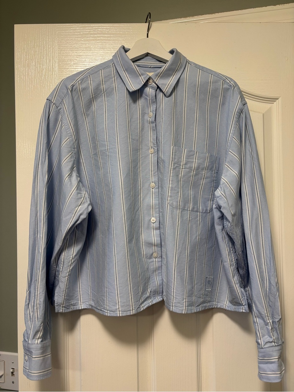 JW Anderson Uniqlo Oxford cropped shirt, Striped, XL